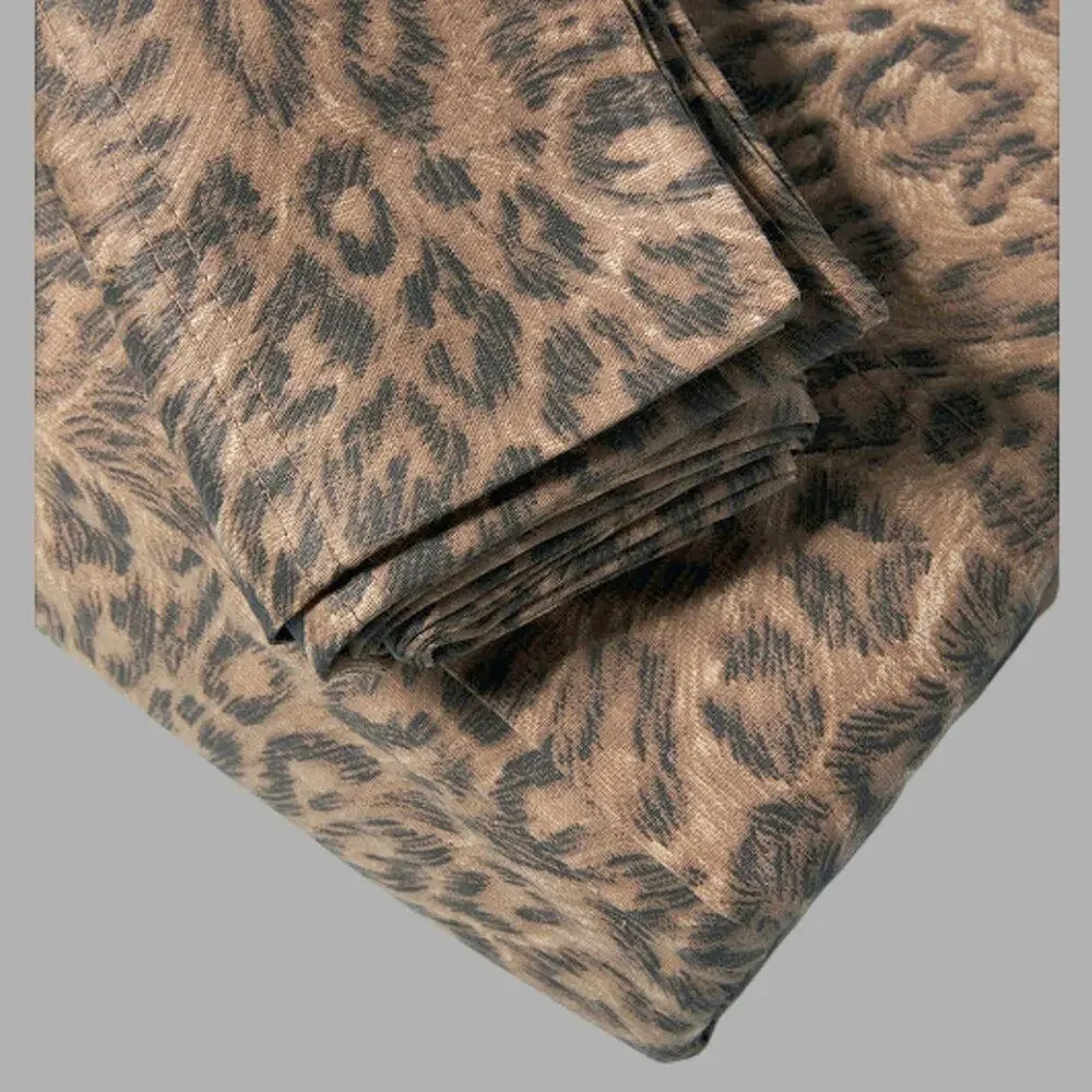 Covington Animal Leopard Print 4 Pc Queen Sheet Set Cotton Blend 400 Thread Ct